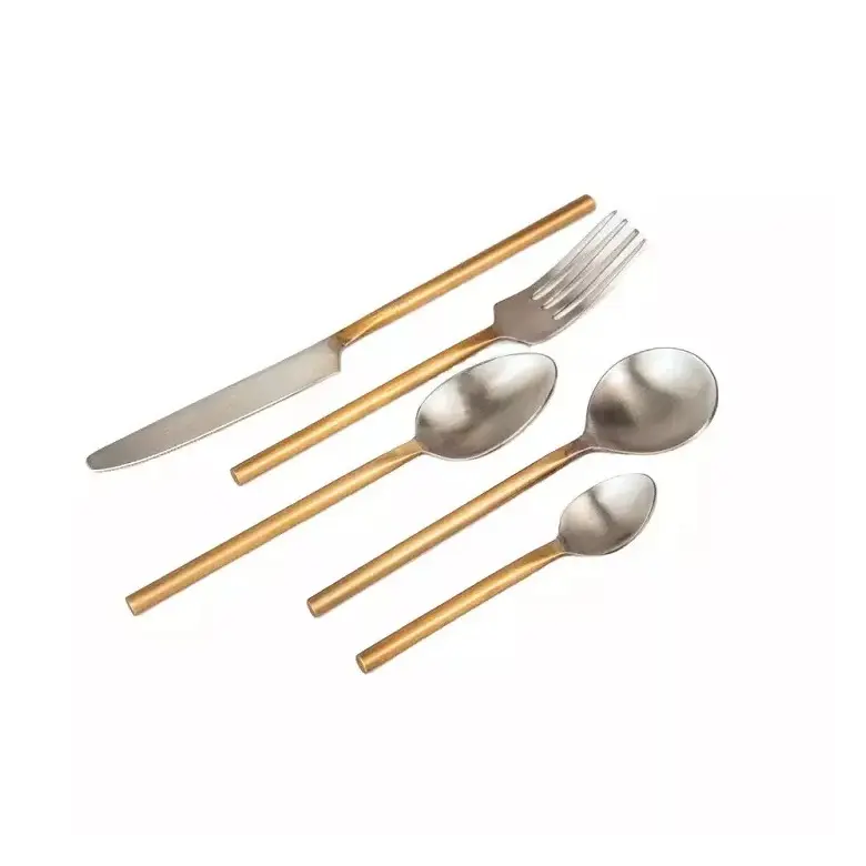 Conjunto de talheres de metal para cozinha doméstica, utensílios decorativos modernos feitos à mão em aço e cobre, utensílios personalizados