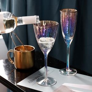 <strong>2025</strong> New Style European Handmade Vertical Pattern Red Wine Glass Goblets Glass <strong>Cup</strong> with <strong>Gold</strong> Rim - Product Image 4