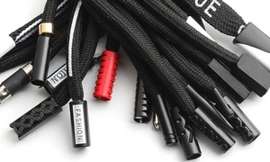 Sudadera con capucha de algodón y poliéster redonda trenzada impresa personalizada cuerda cordón LOGO puntas Sudadera con capucha cordón - Product Image 5