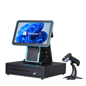 JESEN 1902A מסך מגע מסך כפול <span class=keywords><strong>Windows</strong></span> Pos מחשב נקודת מכירה מערכת חנות קמעונאית Pos עם מדפסת מובנית 80