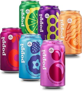 POPPIスパークリングプレバイオティクスソーダ、アップルサイダービネガー付き飲料、セルツァーウォーター & フルーツジュース、楽しいお気に入り