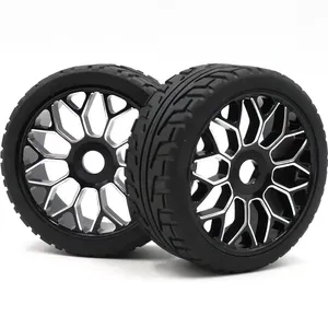 2pcs rc 1/8 סגסוגת אלומיניום גלגלי rims hex 17 מ "מ ועגלה 1:8 על צמיג כביש