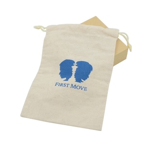 Good Quality Reusable Portable Custom Logo Printed Gift Canvas Cotton Double <strong>String</strong> Handbag Dust Drawstring Bag - Product Image 6
