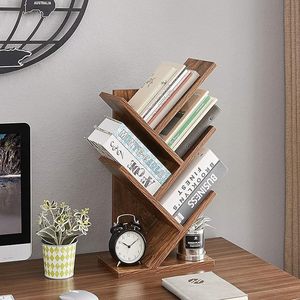 Modern çok seviyeli ağaç şeklinde ahşap kitaplık ücretsiz ayakta kitap depolama organizatör yatak odası oturma odası atölye için - Product Image 1