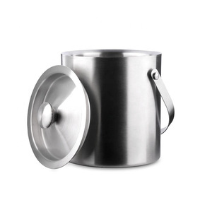 3L lüks paslanmaz çelik soğutucu çift katlı şarap şampanya kutusu için yenilik Modern buz kovası partiler için Metal Barware - Product Image 4