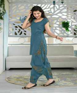 Indian Party Wear <strong>Punjabi</strong> Suit with Dhoti and Elegant Lawn Kurta Sets for Ladies in Hot Fashion