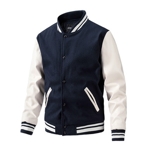 高品质普通大学夹克时尚扣型夹克，带定制标志时尚设计大学夹克 - Product Image 5