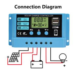 PWM solare regolatore di carica controllo12v 14V 10A/20A/30A pannello solare regolatore batteria Display LCD doppia USB 5V uscita - Product Image 5