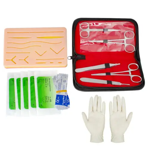Kit de sutura de práctica física médica quirúrgica para estudiantes y profesores médicos y veterinarios para entrenamiento médico