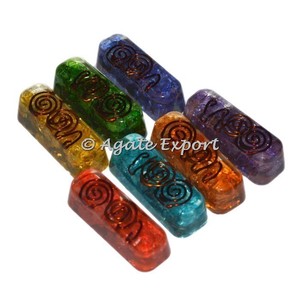 Indian Semi-Precious Stone Craft Semi-Precious Stone Crafts Green <strong>Jade</strong> Triangle Cut Orgonite Cabs for EMF Protection - Product Image 4