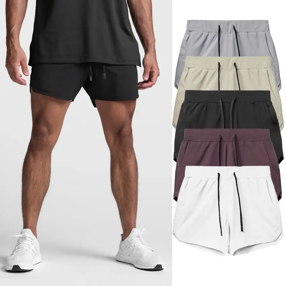 Shorts atacado personalizado para homens correndo jogging e gymwear