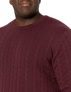 Men's Sweater Pullover Solid Color Knit Sweater With Thick Round Neck