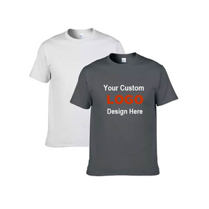 男性用カスタムロゴカジュアルスポーツTシャツ高品質綿100% Oネック & 半袖無地大量注文用