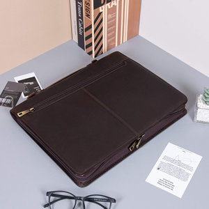 High Quality LP-0023 Business Briefcase File Folder Personalized A4 Leather <strong>Document</strong> Bag With Logo <strong>Book</strong> and Portfolio Pattern - Product Image 4