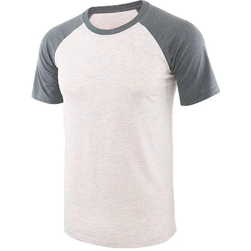 Individueller Druck Baumwolle Herren Kontrast Großhandel einfarbig Ärmel Baseball-T-Shirt hohe Qualität 2024 Softball-T-Shirt