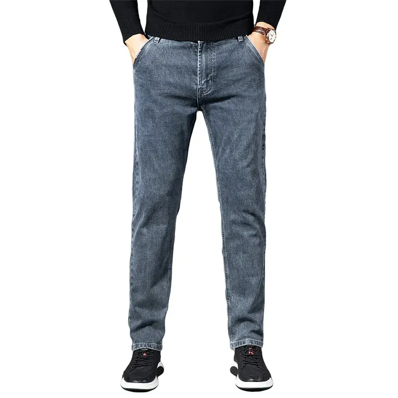 Alta calidad Otoño Verano Denim Jeans Hombres Straight Stretch Regular Jeans para hombre Classic Vintage Men Pant