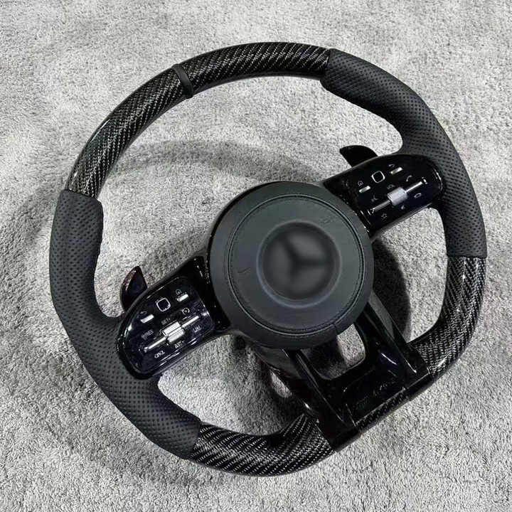 Mercedes AMG Carbon Fiber Leather Steering Wheel for Mercedes Amg GTR a C E GLC GLE CLA G ClA G63 W204 W205 W212 W222 C43