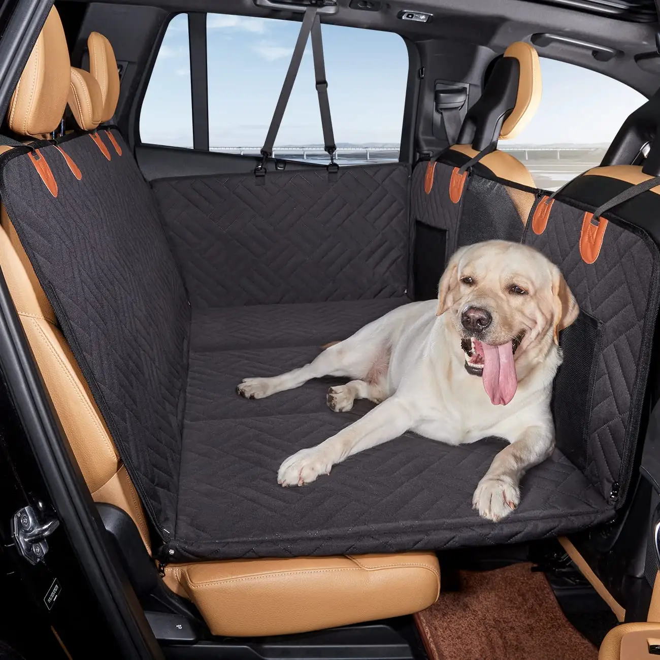 100% impermeable a prueba de arañazos antideslizante extensor perro hamaca mascota asiento trasero cubierta perro coche asiento cubierta para asiento trasero