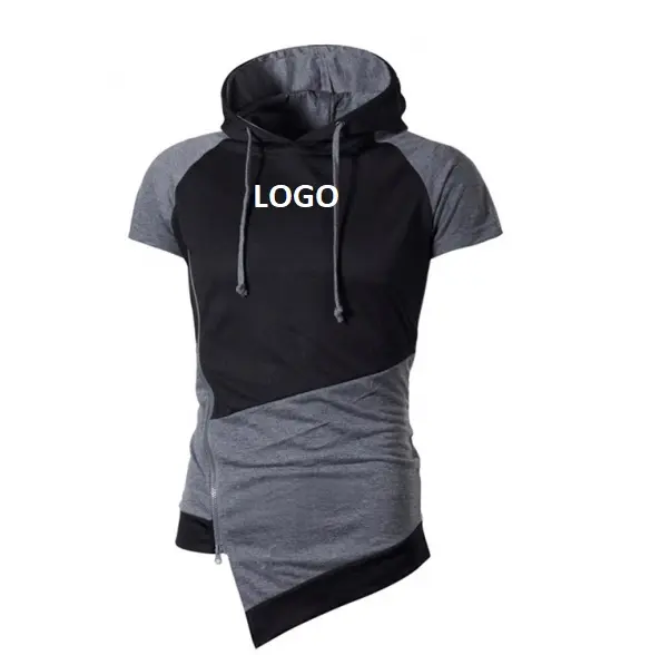 Venta al por mayor OEM hecho a medida camiseta con capucha para los hombres ropa de gimnasio ropa deportiva Fitness correr ropa de ejercicio