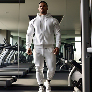 <span class=keywords><strong>2025</strong></span> fermuar eşofman erkek yüksek kalite Jogger Fitness giysileri Jogger iki parçalı Set erkekler beyaz polar eşofman Mens