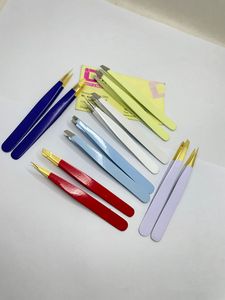 化妆眉毛镊子彩色涂层 & 纸涂层镊子头发拔毛倾斜尖眉毛镊子巴基斯坦制造 - Product Image 6