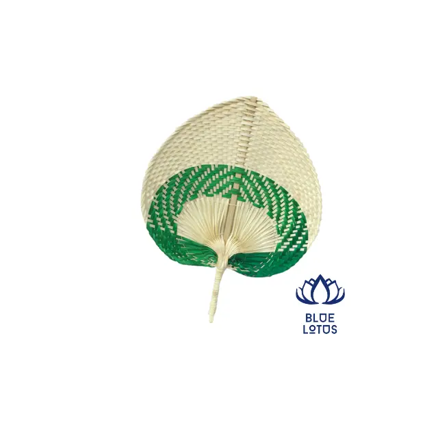 Natural Bamboo Raffia Fan Summer Hand Palm Leaf Woven Fans for Luau Tropical Wholesale In Stock High Quality Promotional Custom