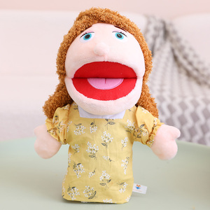 2024 bir aile kukla açabilirsiniz ağız karakter kukla peluş kukla dolması hayvan çocuklar için - Product Image 4