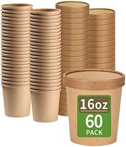 16 OZ yuvarlak şekiller gıda sınıfı sızdırmaz tek kullanımlık Kraft kağıt kapaklı özel baskı kaseler ile çorba bardağı sıcak derin çorba kasesi