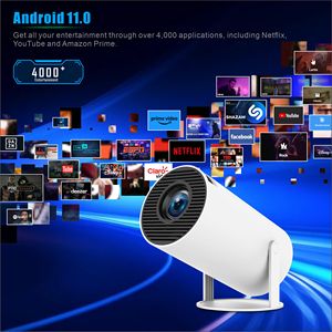 HY300 Pro CE FCC ROHS Android 11 4K WiFiโปรเจคเตอร์แบบพกพาMiniสมาร์ทLCDโปรเจคเตอร์Ungrade HY300 - Product Image 4