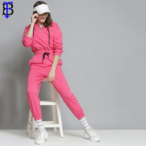 Kadın yüksek kalite pembe kış eşofman yeni tasarım Design hafif özel Logo baskı katı desen rahat tarzı - Product Image 4