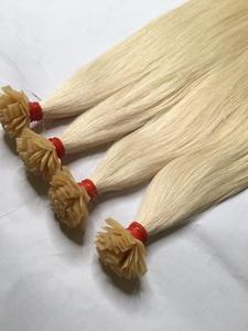 高品質イタリアのケラチンキューティクルアライメント生ヘアエクステンションフラットヒントストレートヘアライトカラー世界中出荷ベトナム