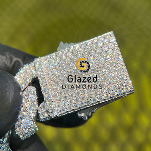 Yeni inanılmaz tam buzlu Out küba bağlantı Miami Hip Hop zincir erkekler için yuvarlak parlak Lab yetiştirilen Diamonds 925 ayar gümüş - Product Image 3