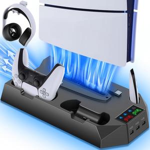 Mới dọc siêu mỏng làm mát cơ sở quạt sạc đứng với RGB ánh sáng cho ps5/ps5 mỏng Trò chơi giao diện điều khiển - Product Image 1