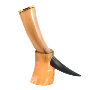 Natural Buffalo Drinking <strong>Horn</strong> Mugs Resin and Wooden for Drinking <strong>Horn</strong> <strong>Cup</strong> With Natural Finishing for Medieval Beer Wine Drink - Product Image 4