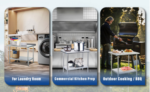 Thép không gỉ bảng cho Prep & làm việc 18x36 inch, NSF Heavy Duty bảng với undershelf cho nhà hàng, nhà và khách sạn - Product Image 6