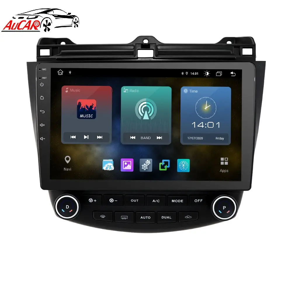AuCAR 10.1 "Android 10 Mobil Radio GPS Navigasi Sentuh Layar Mobil Stereo DVD Video Player Head Unit untuk Honda Accord 7 2003-2007