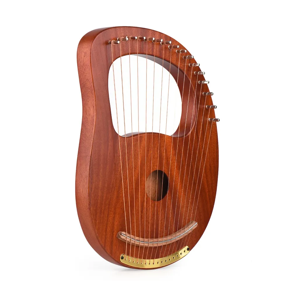 Nova Lyre Harp 10 Cordas Rose madeira com Maleta & Tuning Key Lyra harpa feita de Rosewood bem escuro