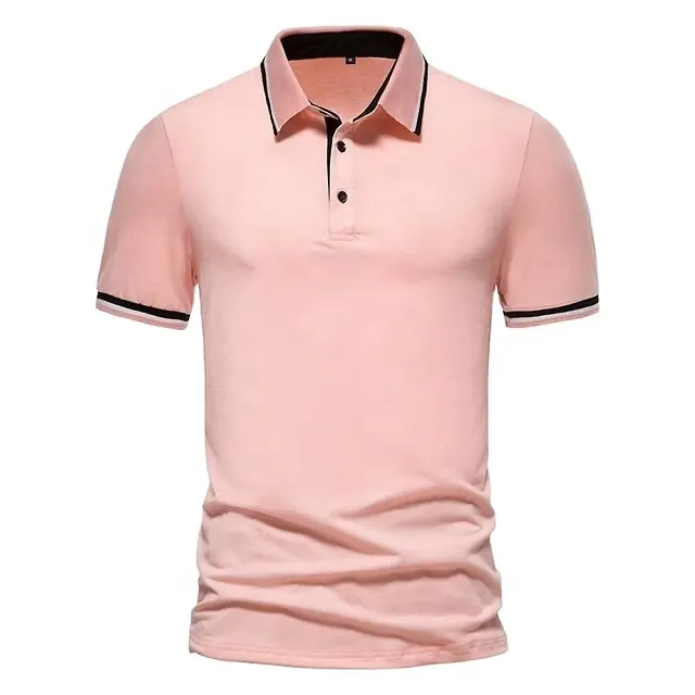 Commercio all'ingrosso ultimo Design primavera ed estate abbigliamento Casual Polo sportivo da uomo t-shirt lavorate a maglia da Golf in cotone organico con Zip
