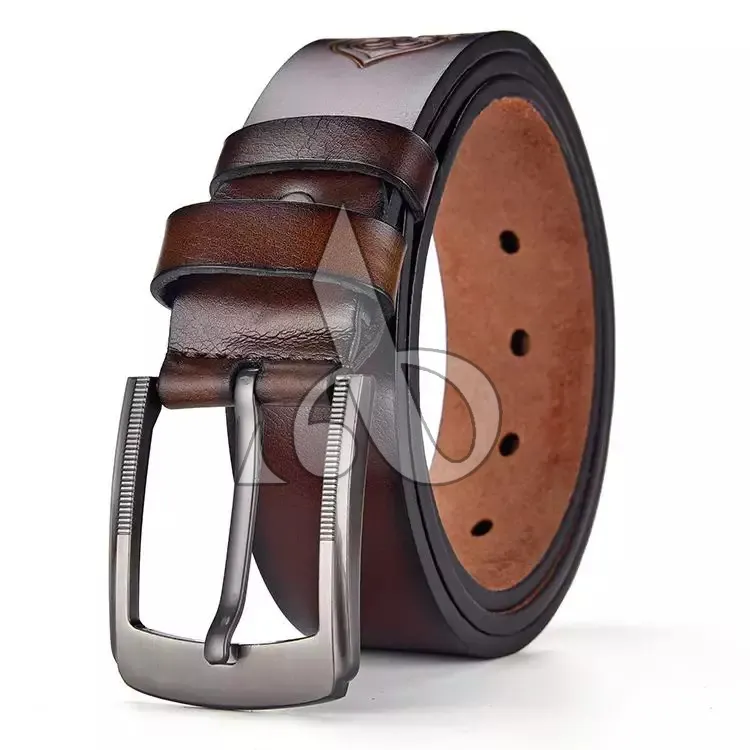 Cinturón de piel auténtica con hebilla automática para hombre, Cinturón de piel con diseño personalizado, informal y ajustable