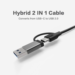 USB 3.0 tip c RJ45 Lan kartı 1000M USB C ağ kartı USB Ethernet ağ HUB 2 in 1 Splitter - Product Image 3