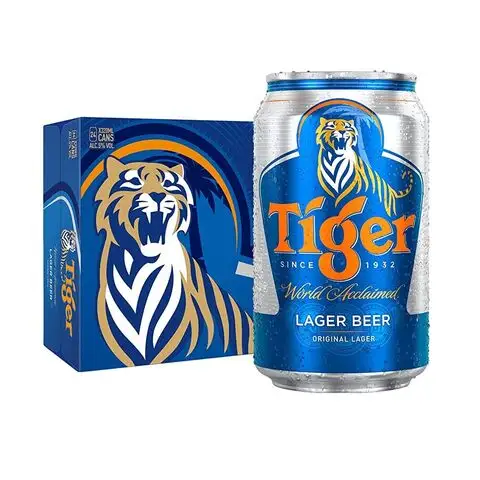 Tiger Crystal Asian Lager Beer/MEJOR PRECIO TIGER SINGAPUR BEER 12X330ML BOTELLAS/4 botellas de Tiger Beer