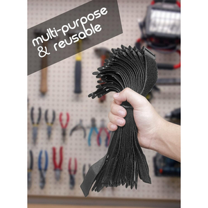 Correas de cable de sujeción reutilizables, bridas de bucle de alambre, correas de cincha ajustables, correas de gancho y bucle, bridas de cordón para envoltura de cable de extensión - Product Image 6