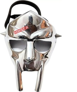 MF Doom yüz maskesi roma gladyatör <span class=keywords><strong>Mad</strong></span>-Villain Viking çelik gümüş parti maskesi ~ <span class=keywords><strong>Mad</strong></span> Villani gladyatör yüz maskesi cadılar bayramı için