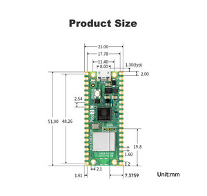 Плата Raspberry Pi Pico 2 Вт с Wi-Fi, Интернет-вещами, RP2350, двухъядерный Raspberry Pico 2 Вт - Product Image 6
