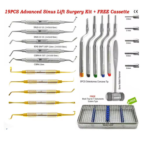 Sıcak satış paslanmaz çelik Implant cerrahi membran kiti 26-piece Oral cerrahi aletler diş Implant kiti Set - Product Image 4