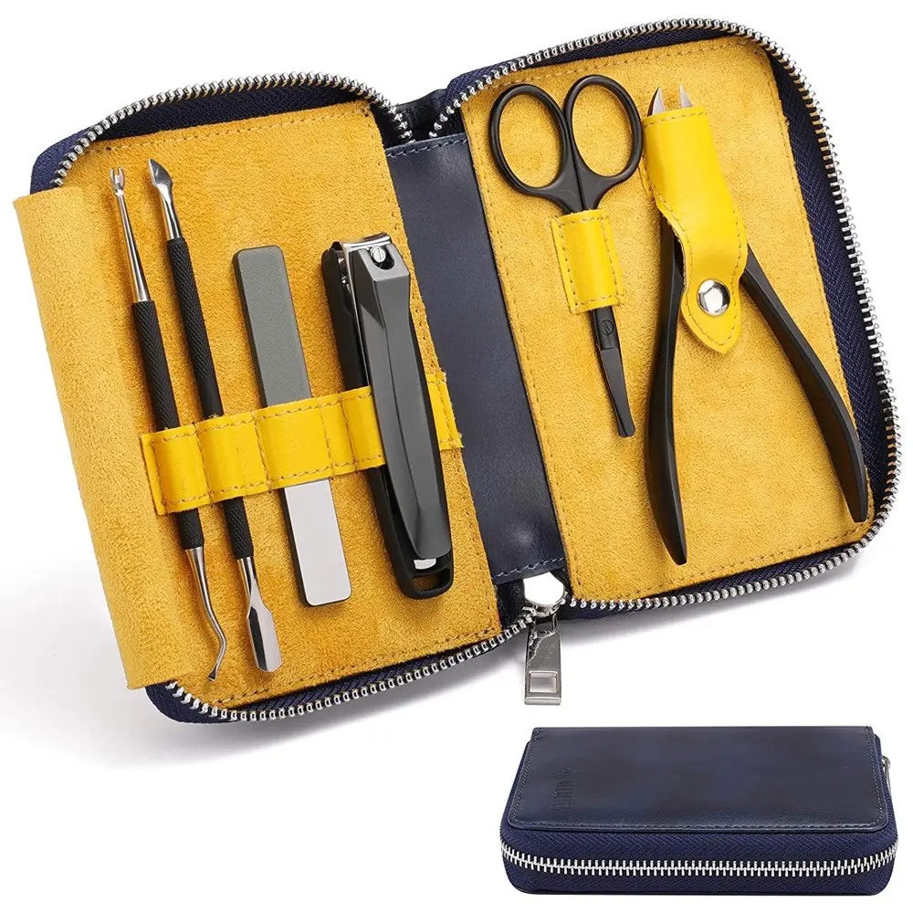 Kit de manucure et pédicure professionnel, ensemble de coupe-ongles de voyage de qualité supérieure, 6 pièces