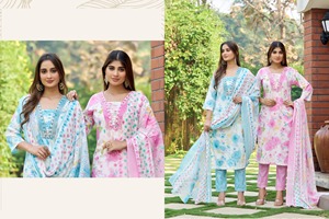 Pure Cotton Floral Printed <strong>Jaipuri</strong> Dress for Women Long Casual Style Short Sleeves Trendy Daily Wear Including Beach Weddings