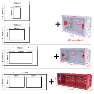 UK/Frankreich/US-Buchse TV-Netzwerk aus gehärtetem Glas SA 1-4 Gang 2-Wege-Druck-Reset-Tastenschalter Typ C USB 16A Nennstrom - Product Image 5