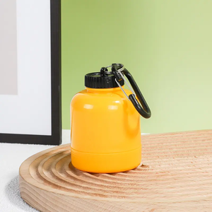 Logo Custom 200ml Portable Protein Powder Pre Workout <strong>Key</strong> Chain Container Climbing Clasp Barrel-<strong>shaped</strong> Funnel Storage <strong>Keychain</strong> - Product Image 4