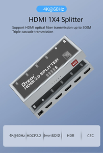 Puertos personalizados de 4 vías 18Gbps 1 en 4 salidas Ultra HD 3D 4K @ 60Hz HDCP2.2 HDMI Video Splitter 1x4 con EDID